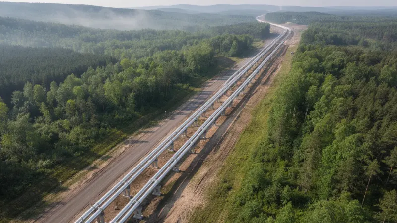 Natural gas infrastructure. Illustrative photograph.